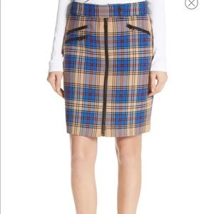 Griffin Zip Detail Plaid Skirt